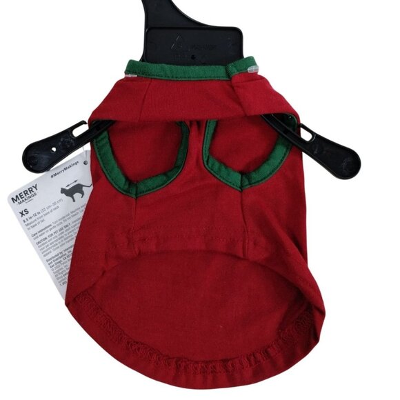 Petco Merry Makings Kitten XS Red and Green Meowy Christmas Pet T-Shirt - Picture 4 of 4